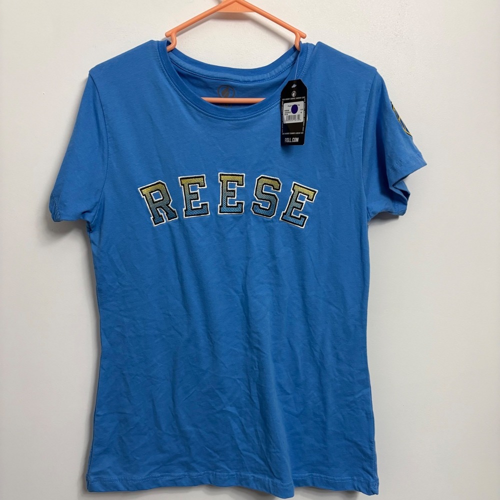 FISLL Angel Reese Chicago Sky‎ WNBA Player Tee Blue WW4F4502T Womens Small